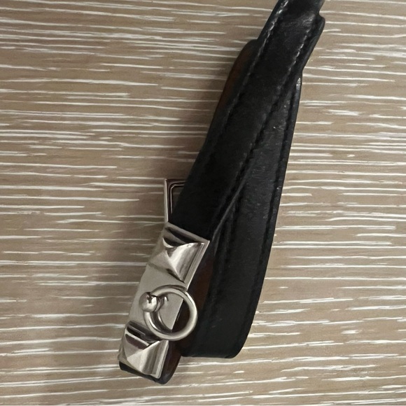 Hermes Kelly wrap bracelet in black with silver hardware - Picture 2 of 2